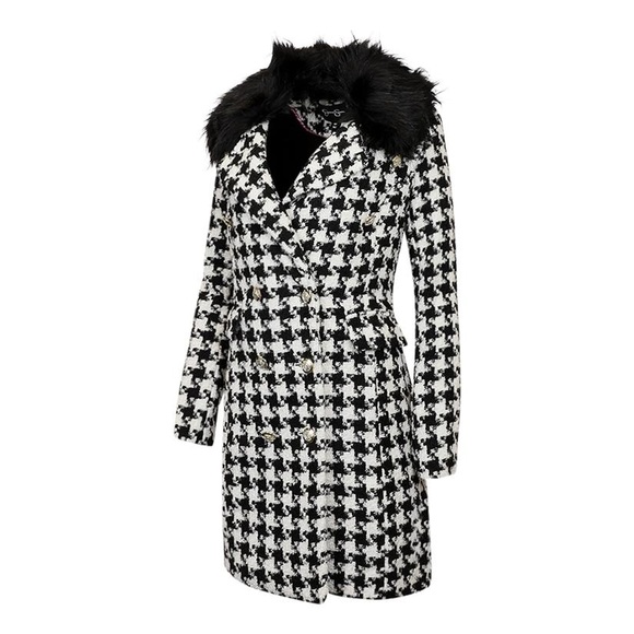 Jessica Simpson Houndstooth Peacoat...Sz: Large - Picture 2 of 3